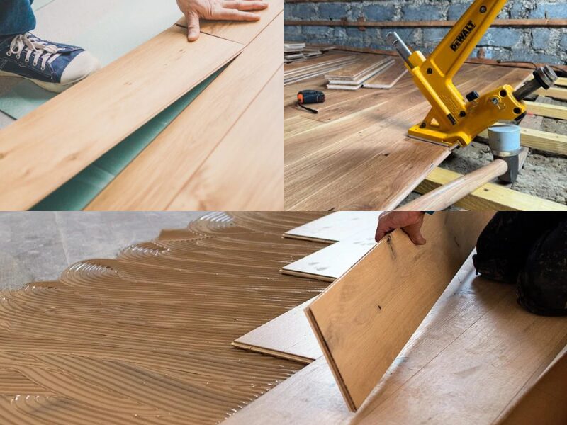 pose flottante, pose collée et pose clouée parquet net